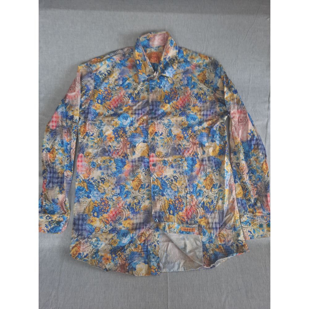 R. Lewis Men's Large Contemporary Paisley Allover Print Button Shirt Long Sleeve